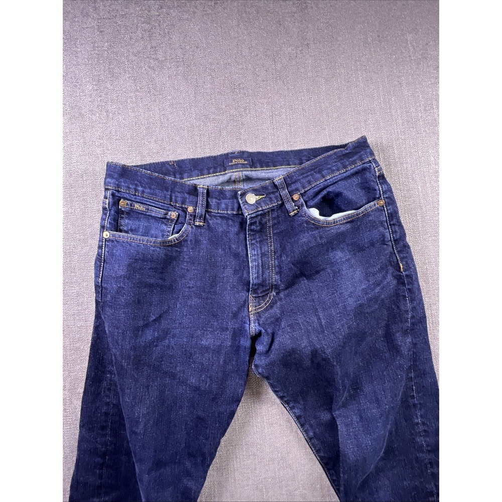 Polo Ralph Lauren Jeans Men's 34x32 Blue Dark Wash Straight Preppy City Logo - Picture 2 of 16